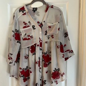 Torrid size 0 sheer babydoll type shirt